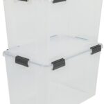 UNICASA™ Airtight Plastic Storage Boxes with Lids, 85L, pack of 1, Hermetic Waterproof Seal, Durable Latching Buckles, Stackable, For Outdoors, Garage, Clothes, Dust Proof, BPA Free, AT-LD (1)