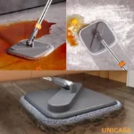 UNICASA™ Spin Square Mop M16 Square Spin Mop and Bucket Set, with Dirty/Clean Water Separation System, Self Rotating Mop-Head for Hardwood Tile Marble Floors (2 Pads) - Image 4