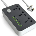 UNICASA™ Power Strip with 3 Outlets, 6 Quick USB Ports, Surge Protection, and Child-Safe Design - Long Cord, Universal Socket, 6.5ft Power Cord, 2500W Circuit Breaker - Efficient Charging Station