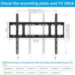 UNICASA™ Durable Fixed Wall Mount for 40-80 Inch Screens: Heavy-Duty Stability with Dynamic Full Motion, Extension, and Tilt, Universal Compatibility Works with all popular brands - Image 5
