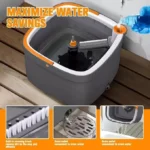 UNICASA™ Spin Square Mop M16 Square Spin Mop and Bucket Set, with Dirty/Clean Water Separation System, Self Rotating Mop-Head for Hardwood Tile Marble Floors (2 Pads) - Image 2