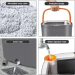 UNICASA™ Spin Square Mop M16 Square Spin Mop and Bucket Set, with Dirty/Clean Water Separation System, Self Rotating Mop-Head for Hardwood Tile Marble Floors (2 Pads) - Image 5