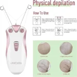 UNICASA™ Facial Threading Hair Removal for Women, Cordless Electric Facial Threading Hair Removal for Women, USB Rechargeable Facial Trimmer Cotton Threading Hair Shaver - Image 3