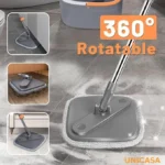UNICASA™ Spin Square Mop M16 Square Spin Mop and Bucket Set, with Dirty/Clean Water Separation System, Self Rotating Mop-Head for Hardwood Tile Marble Floors (2 Pads) - Image 3