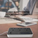 UNICASA™ Power Strip with 3 Outlets, 6 Quick USB Ports, Surge Protection, and Child-Safe Design - Long Cord, Universal Socket, 6.5ft Power Cord, 2500W Circuit Breaker - Efficient Charging Station - Image 4