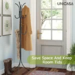 UNICASA™ Coat Rack Freestanding, Coat Tree Hat Hanger Holder 11 Hooks for Jacket Umbrella Tree Stand with Base, Entryway Furniture for Home Office Floor Hanger Organizer Metal Coat Rack - Image 6