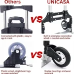 UNICASA™ Folding Hand Truck and Personal Dolly, 165lbs Capacity Aluminium Portable Folding Hand Cart with Rubber Wheels and 1 Bungee Cord, Ideal for Home, Auto, Moving, Office, Travel - Image 7