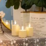 UNICASA™ Flameless Candles Flickering Battery Operated Candles Set of 3(H 6" x D 3) Outdoor LED Glass Candles Include Realistic Moving Wick and 10-Key Remote Control with 24-Hour Timer(Ivory) - Image 7