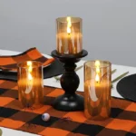 UNICASA™ Gold Glass Battery Operated Candles with Remote, Flameless LED Candle Gift Set, Warm White Light, Batteries Included - Set of 3 - Image 6