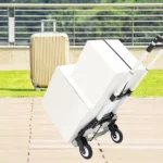 UNICASA™ Folding Hand Truck and Personal Dolly, 165lbs Capacity Aluminium Portable Folding Hand Cart with Rubber Wheels and 1 Bungee Cord, Ideal for Home, Auto, Moving, Office, Travel - Image 4
