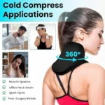 UNICASA™ Neck Ice Pack Wrap, Hot or Cold Compress for Cervical Pain Relief, Soft Gel Ice Packs for Injuries Reusable, Sports Injuries, Swelling, Office Pressure, Black - Image 5