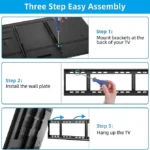 UNICASA™ Durable Fixed Wall Mount for 40-80 Inch Screens: Heavy-Duty Stability with Dynamic Full Motion, Extension, and Tilt, Universal Compatibility Works with all popular brands - Image 2