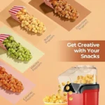 UNICASA™ Popcorn Maker, Electric Popcorn Maker Machine, 1200W Popcorn Machine with Hot Air, Ready in 2 Mins, One-button Operation, Healthy & Oil-Free, Home Made for Kids Movie Nights Parties - Image 3