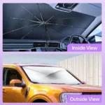 UNICASA [2024 Upgrade] ™ Foldable Car Windshield Sunshade Umbrella, Superior Insulation & Cooling, Front Window Visor Cover, Advanced Automotive Windshield – High-Strength with UV Protection - Image 6