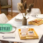 UNICASA™ Bamboo 3 Pack Serving Tray Kitchen Food Tray with Handles Serving Platters Tray Great for Dinners Party,Tea Bar, Table Breakfast Snack - Image 4
