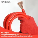 UNICASA™ Heavy Duty Car Battery Booster Cables-High Performance Automotive Jumper Cables for Jump-Starting Dead or Weak Batteries (Black-Red 3000A)) - Image 3