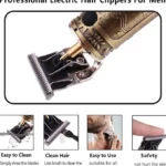 UNICASA™ Professional Electric Hair Clipper for Men,T Blade Beard Hair Trimmer,Clippers Cordless & Rechargeable Electric Shaver Haircut Clipper with Guide Combs,Home Barber Salon Set (Bronze) - Image 6