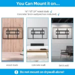 UNICASA™ Durable Fixed Wall Mount for 40-80 Inch Screens: Heavy-Duty Stability with Dynamic Full Motion, Extension, and Tilt, Universal Compatibility Works with all popular brands - Image 3