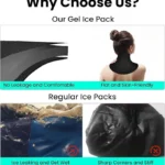UNICASA™ Neck Ice Pack Wrap, Hot or Cold Compress for Cervical Pain Relief, Soft Gel Ice Packs for Injuries Reusable, Sports Injuries, Swelling, Office Pressure, Black - Image 3