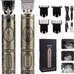 UNICASA™ Professional Electric Hair Clipper for Men,T Blade Beard Hair Trimmer,Clippers Cordless & Rechargeable Electric Shaver Haircut Clipper with Guide Combs,Home Barber Salon Set (Bronze)