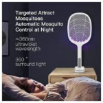 UNICASA™ 2 in 1 Electric Bug Zapper, Mosquito Killer, insect killer,USB Rechargeable Electric Fly Swatter with LED Light for Mosquitos Flies Pest Control for Indoor and Outdoor Use - Image 6