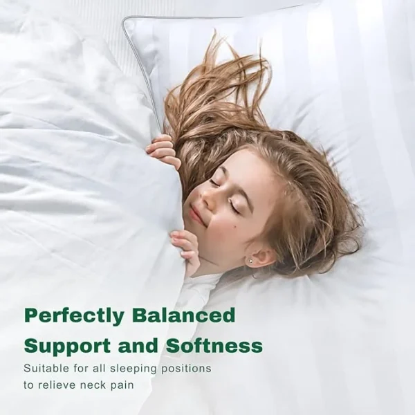 UNICASA™ Premium Hotel Quality Pillows (50x75 cm) – Ultra Soft, Hypoallergenic, Memory Foam Alternative وسائد فندقية فاخرة للنوم, Luxury Bed Pillows for Sleeping, Breathable (Pack of 2) - Image 5